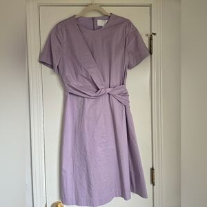 Hugo Boss Lavender Knot-Front Midi Dress